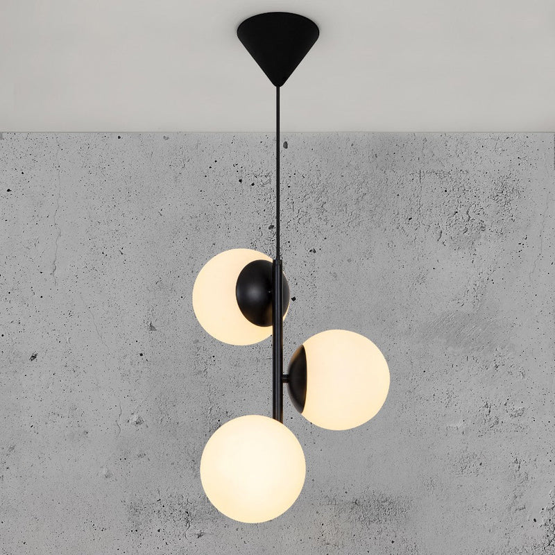 Lustră pendul Nordlux Lilly cu 3 abajururi din sticla si metal - LunaHome.ro