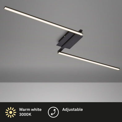 Lustra plafoniera Briloner LED neagra cu brate reglabile - LunaHome.ro