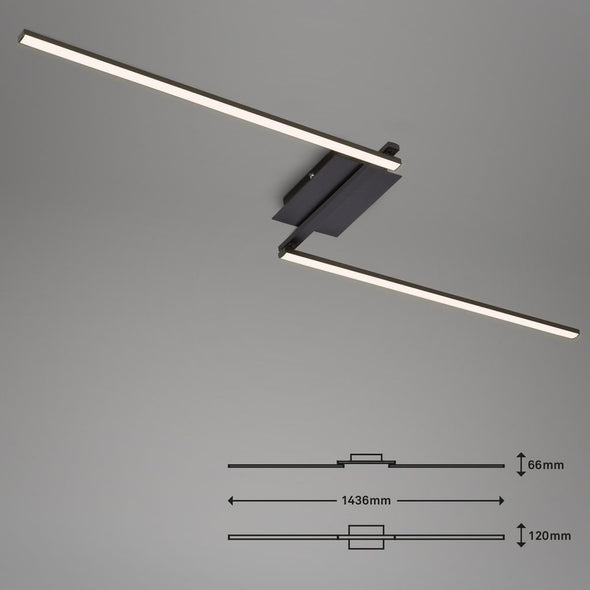 Lustra plafoniera Briloner LED neagra cu brate reglabile - LunaHome.ro