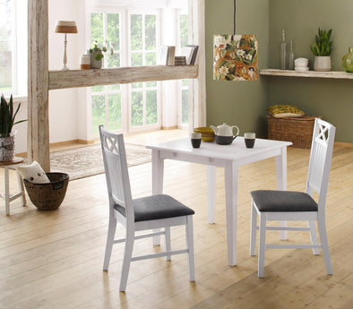 Masa de sufragerie Fullerton din lemn si Mdf alb, 80x80 cm - LunaHome.ro