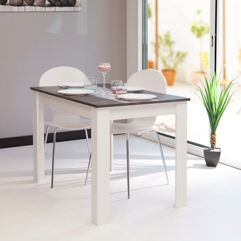 Masă Nice 110x70 cm cu blat cu aspect de beton - LunaHome.ro
