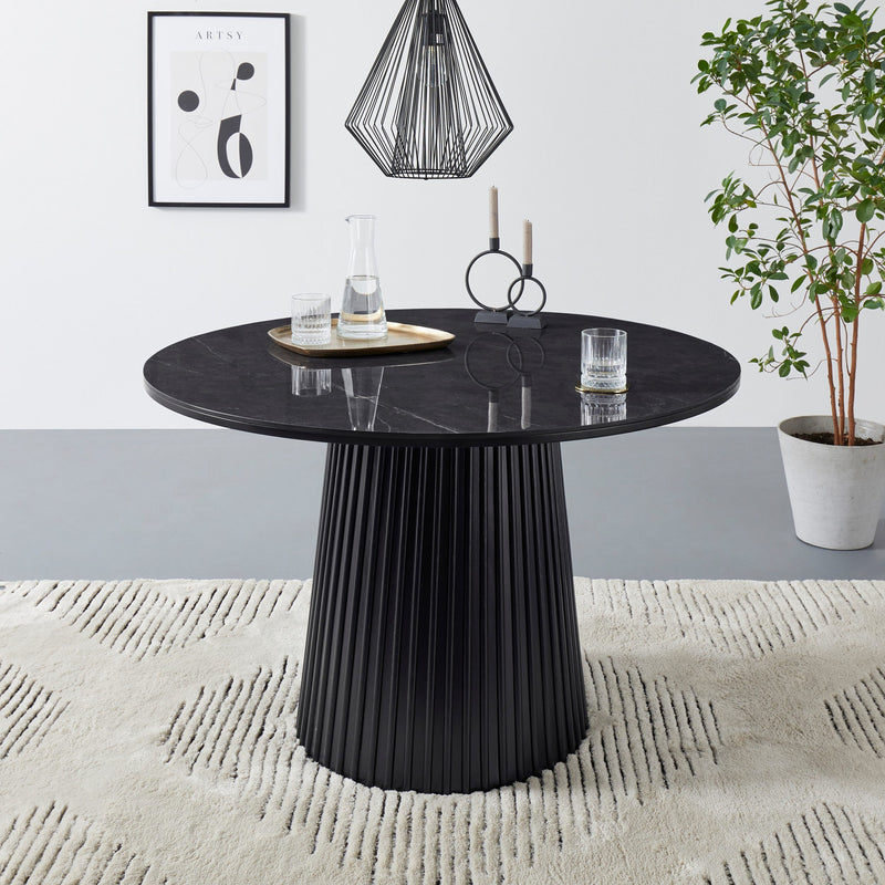 Masă de sufragerie Roos din ceramica si lemn de frasin 120 cm - LunaHome.ro