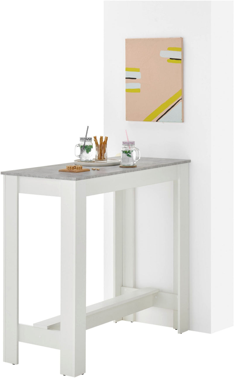 Masa de bar Modesto alb cu gri 103 cm inaltime - LunaHome.ro