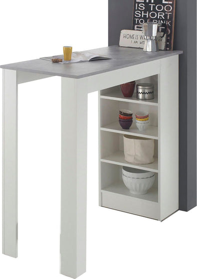 Masă de bar Mojito gri cu alb 115 cm lățime - LunaHome.ro