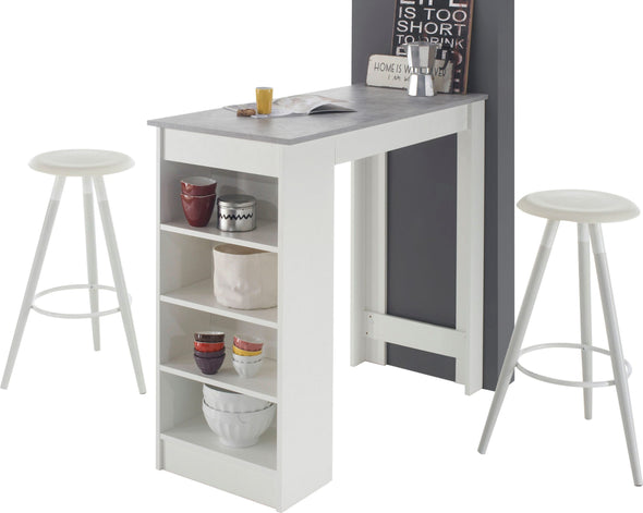 Masă de bar Mojito gri cu alb 115 cm lățime - LunaHome.ro