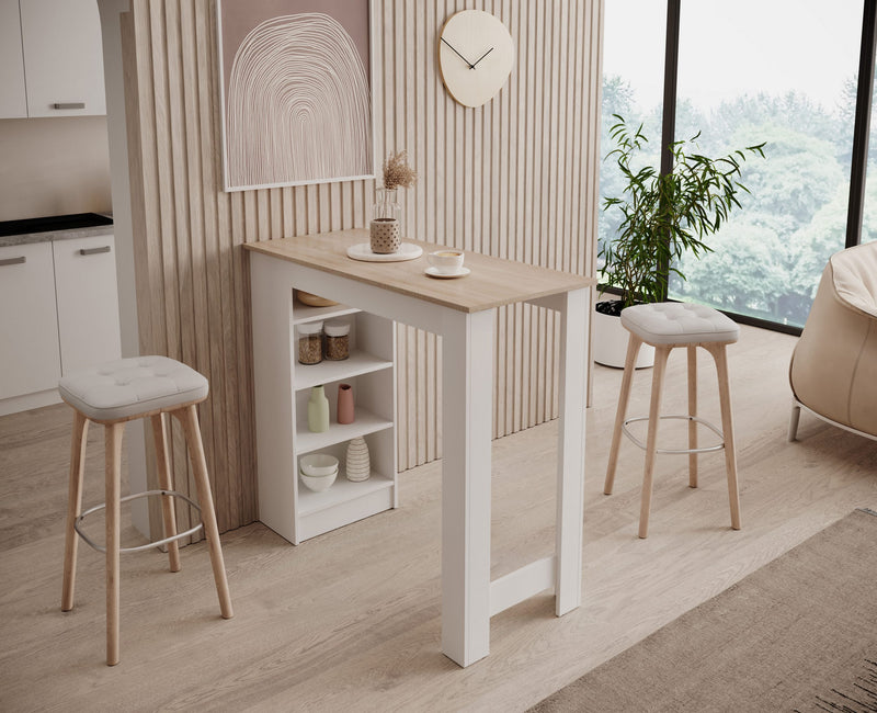 Masă de bar Mojito stejar cu alb 115 cm lățime 103 cm inaltime - LunaHome.ro