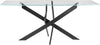 Masă de dining Kairi cu blat din sticla si cadru de metal 180 cm - LunaHome.ro