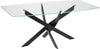 Masă de dining Kairi cu blat din sticla si cadru de metal 180 cm - LunaHome.ro