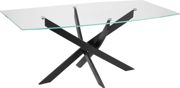 Masă de dining Kairi cu blat din sticla si cadru de metal 180 cm - LunaHome.ro