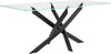Masă de dining Kairi cu blat din sticla si cadru de metal 180 cm - LunaHome.ro