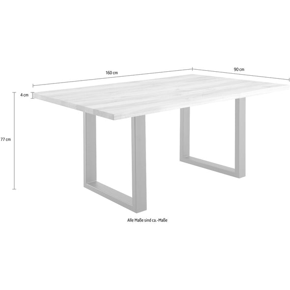 Masă de dining Lincoln cu blat din lemn de fag 160x90 cm - LunaHome.ro