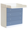 Comodă masă de înfășat pentru bebeluși alb/albastru, 80,4 cm lățime - LunaHome.ro