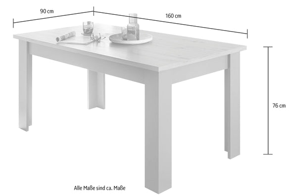 Masă de sufragerie Chambord gri cu stejar 160 cm lungime