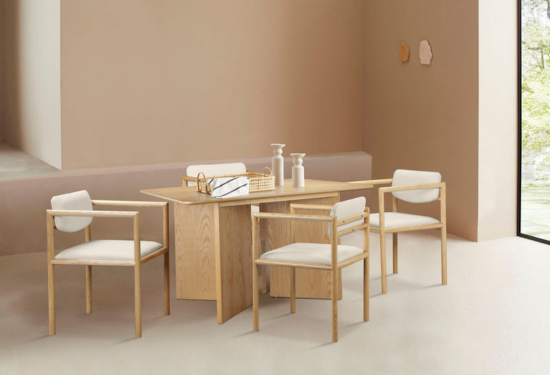 Masa de sufragerie Charlotte din mdf culoare frasin, 120x90 cm - LunaHome.ro