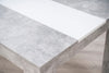 Masă de sufragerie Domus culoare gri beton cu alb 135x80 cm