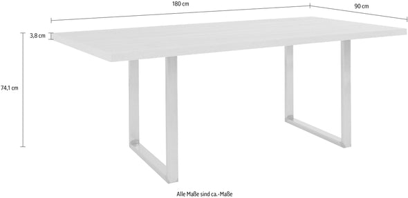 Masa de sufragerie Forte culoare stejar si picioare negre 180 cm