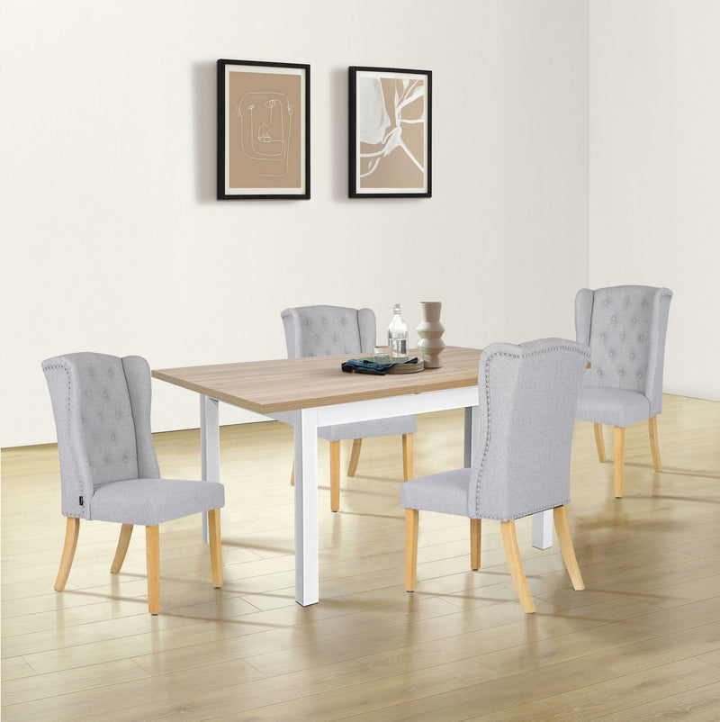 Masa de sufragerie Ismund extensibila cu aspect de lemn 120-160 cm - LunaHome.ro