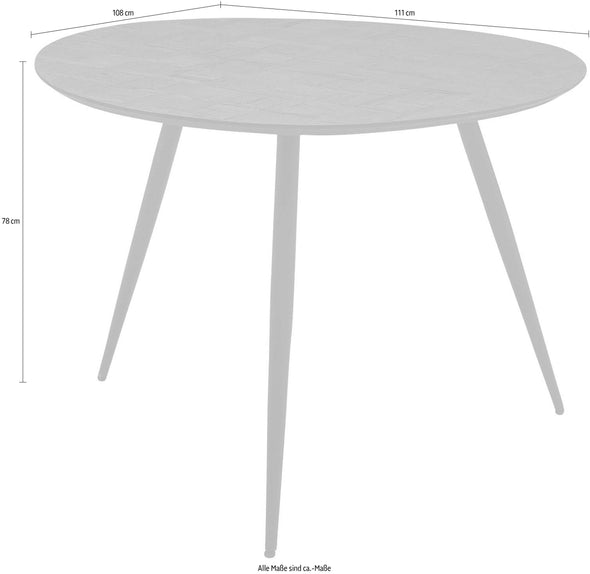 Masa de sufragerie Joe din lemn de tec cu aspect mozaic 108x111 cm - LunaHome.ro