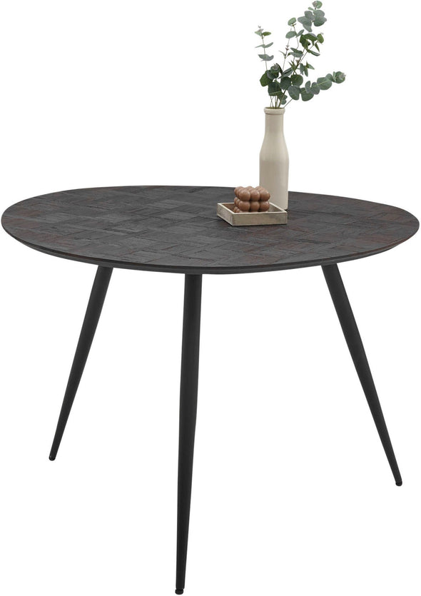 Masa de sufragerie Joe din lemn de tec cu aspect mozaic 108x111 cm - LunaHome.ro