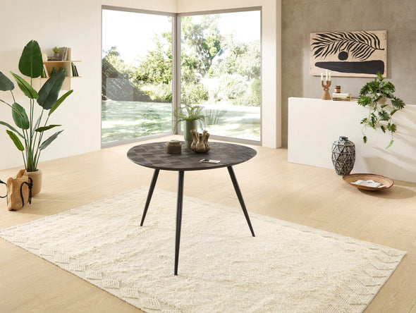 Masa de sufragerie Joe din lemn de tec cu aspect mozaic 108x111 cm - LunaHome.ro
