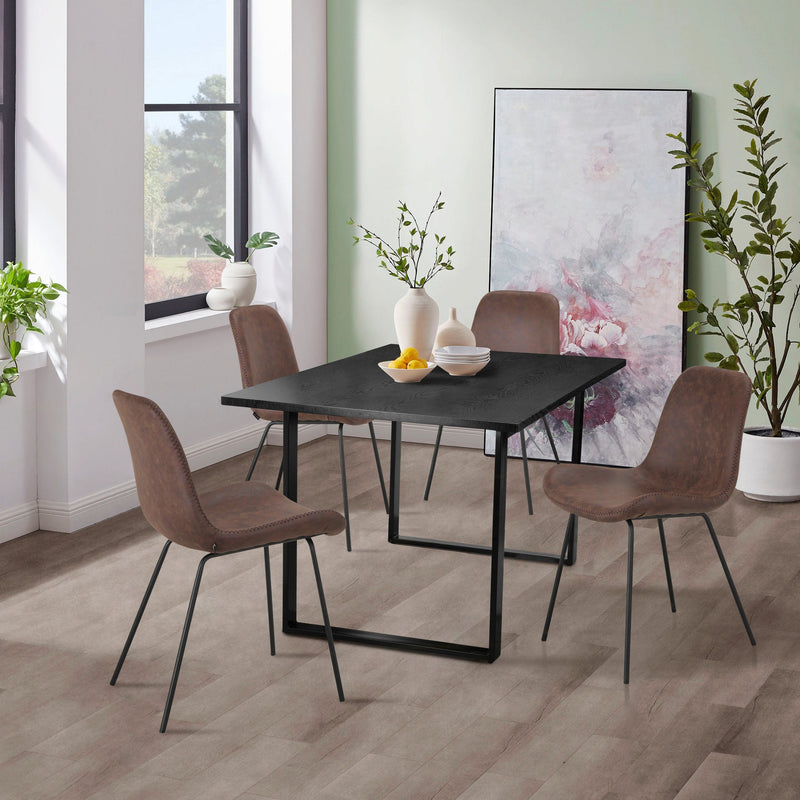Masă de sufragerie Lannion cu cadru metalic negru, 140x90 cm - LunaHome.ro