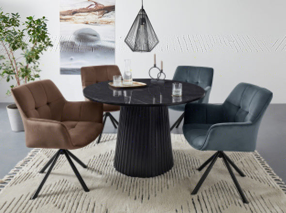 Masă de sufragerie Roos din ceramica si lemn de frasin 120 cm