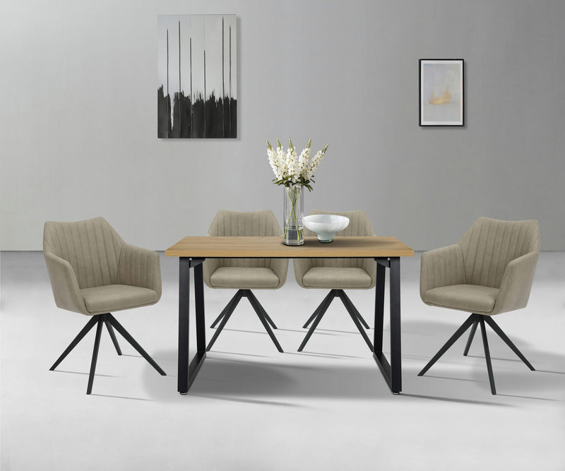 Masă de sufragerie Soyans cu cadru din metal 160x80 cm - LunaHome.ro