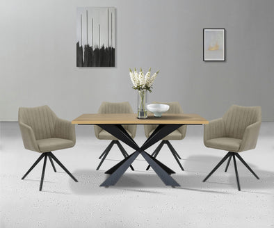 Masă de sufragerie Soyans cu cadru din metal 160x80 cm