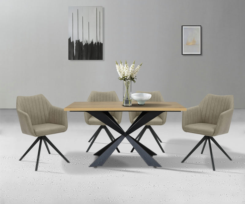 Masă de sufragerie Soyans cu cadru din metal 160x80 cm - LunaHome.ro