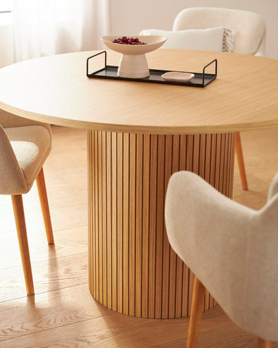 Masă de sufragerie Toscana din furnir de stejar extensibila 115-155 cm - LunaHome.ro