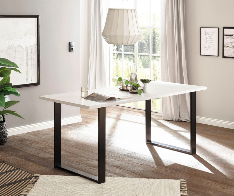 Masa de sufragerie »SHERWOOD«, cu aspect de lemn alb, 180x80 cm - LunaHome.ro