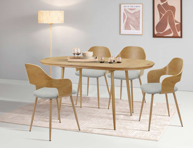 Masă de sufragerie extensibilă Belleville culoare stejar 120-160 cm