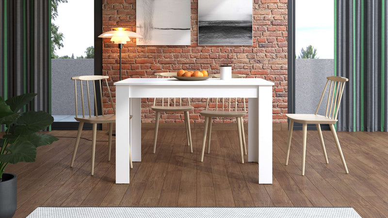 Masa de sufragerie extensibila Hamar alba 120-160 cm - LunaHome.ro