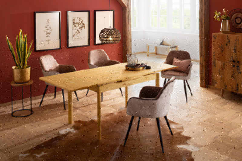Masa extensibila Tirza din lemn de pin natur 120-200 cm - LunaHome.ro