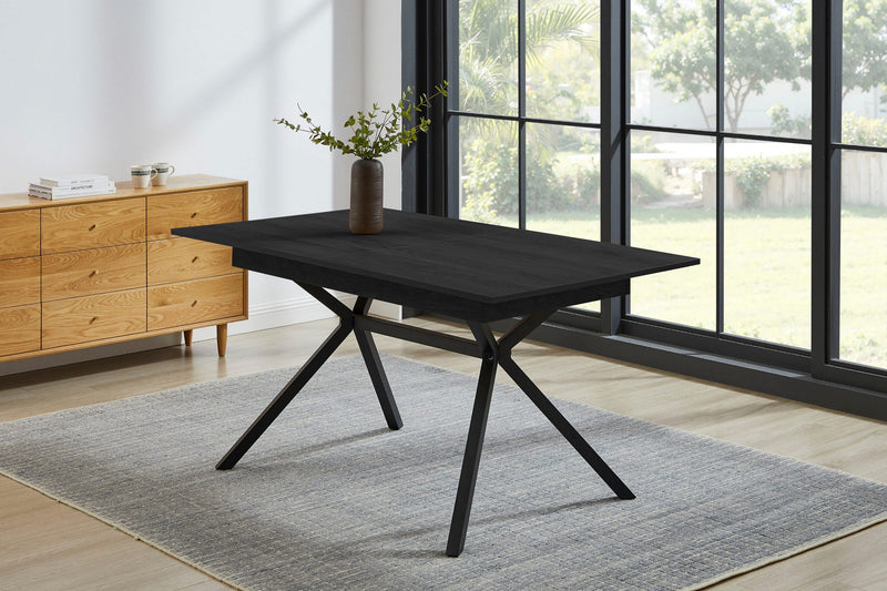 Masa extensibila Vendy neagra cu cadru metalic 160-210 cm