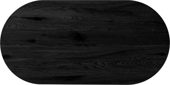 Masă ovala »Eadwine« cu blat din MDF negru, 180x90 cm - LunaHome.ro