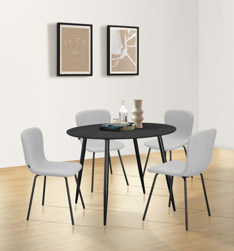 Masă rotundă Eadwine Leonique din Mdf neagra 100 cm - LunaHome.ro