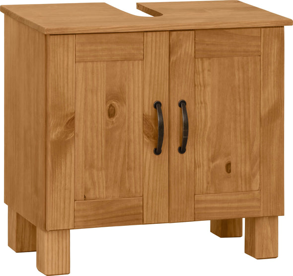 Masca de lavoar »Rodby« din lemn masiv, cu manere metalice, latime 60 cm - LunaHome.ro