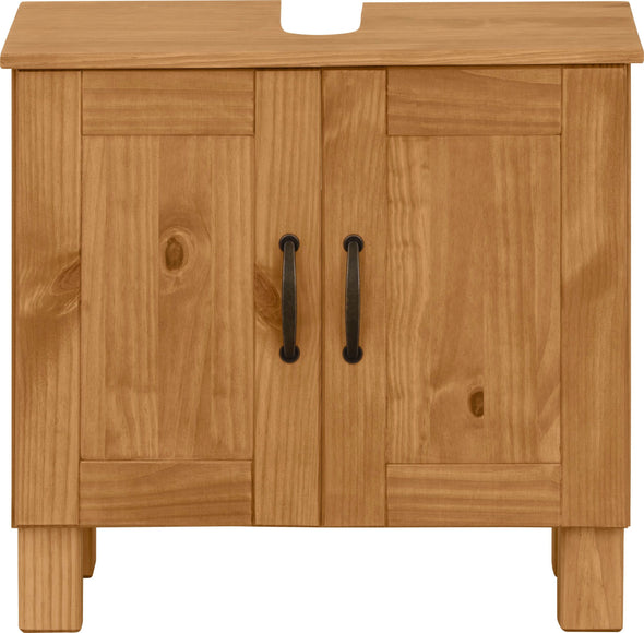 Masca de lavoar »Rodby« din lemn masiv, cu manere metalice, latime 60 cm - LunaHome.ro