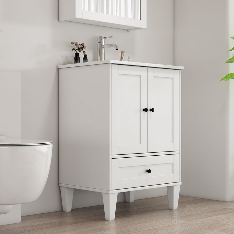 Masca de lavoar Amsterdam alba cu chiuveta ceramica 61 cm - LunaHome.ro