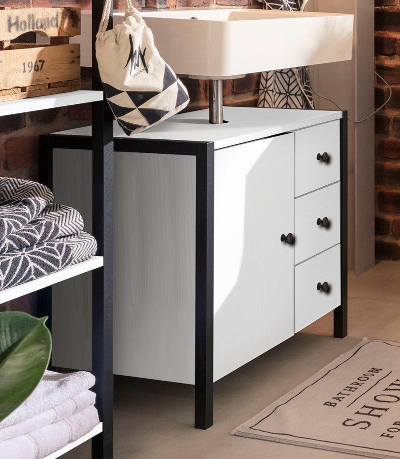 Masca de lavoar »Chris« alb cu negru, 60 cm latime - LunaHome.ro