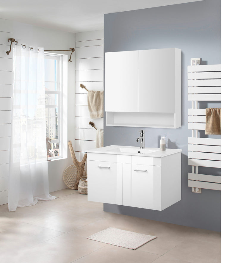 Masca de lavoar Florence alba cu chiuveta ceramica 81 cm lățime - LunaHome.ro