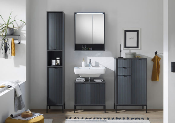 Mască de lavoar Lucera gri cu design modern elegant 60 cm lățime - LunaHome.ro