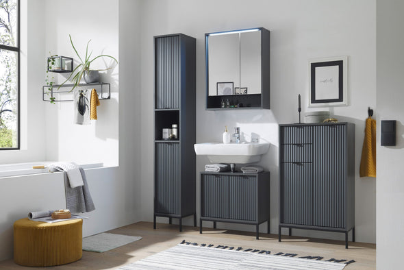 Mască de lavoar Lucera gri cu design modern elegant 60 cm lățime - LunaHome.ro