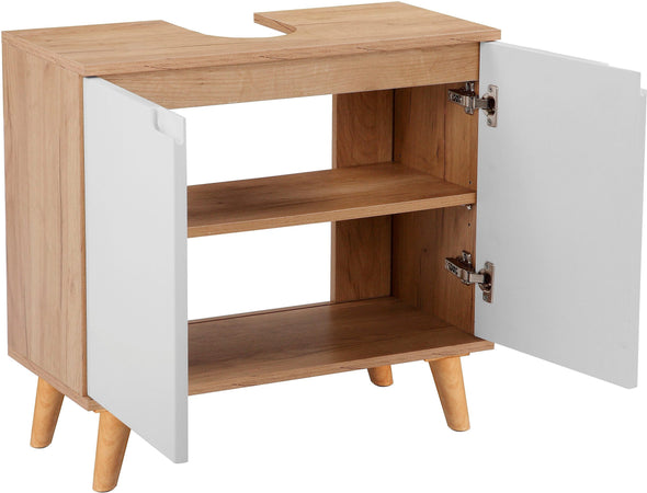 Mască de lavoar Lund alba cu aspect scandinav, 65 cm lățime - LunaHome.ro
