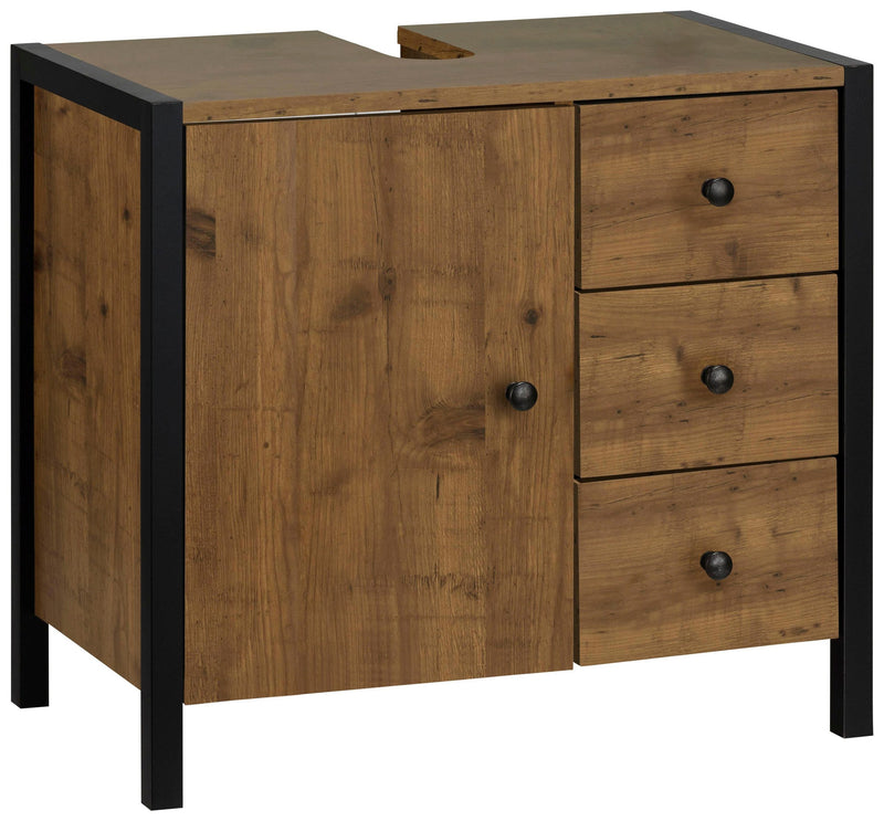 Masca de lavoar »Chris« culoare stejar cu negru, 60 cm latime - LunaHome.ro