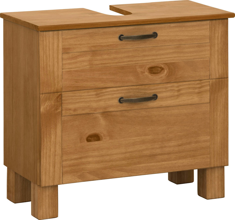 Masca de lavoar »Rodby« din lemn masiv, cu manere metalice, latime 60 cm - LunaHome.ro