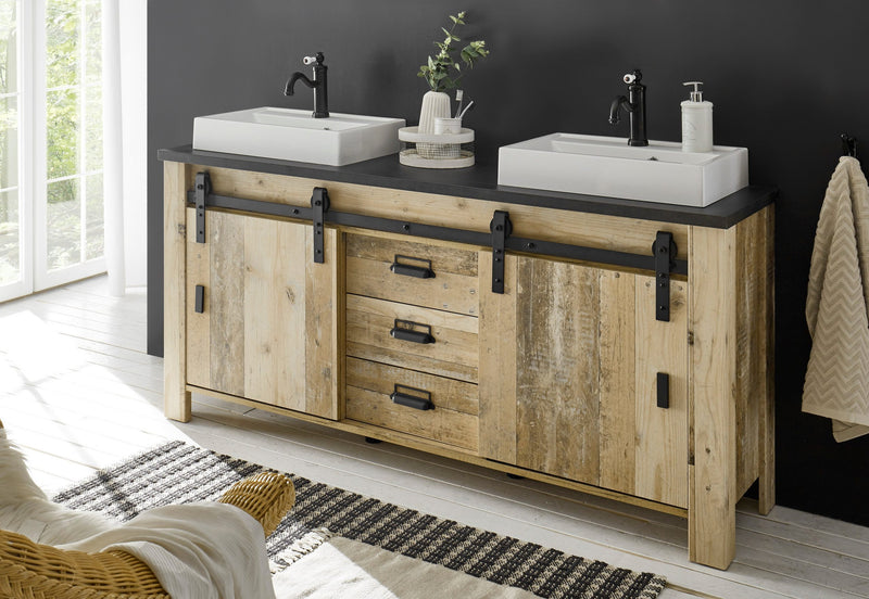 Masca de lavoar dubla Sherwood cu aspect industrial 164 cm - LunaHome.ro