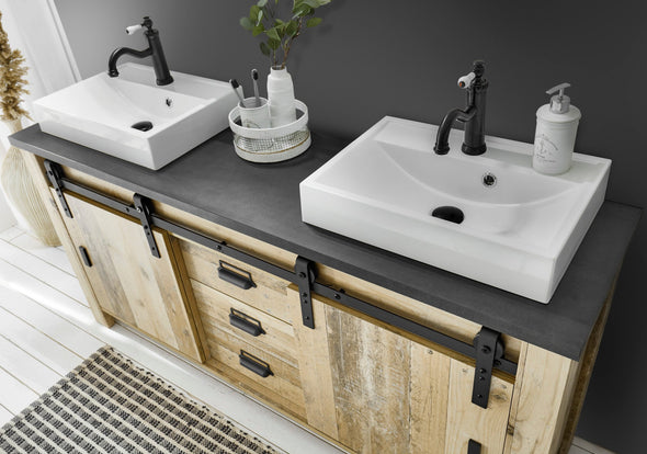 Masca de lavoar dubla Sherwood cu aspect industrial 164 cm