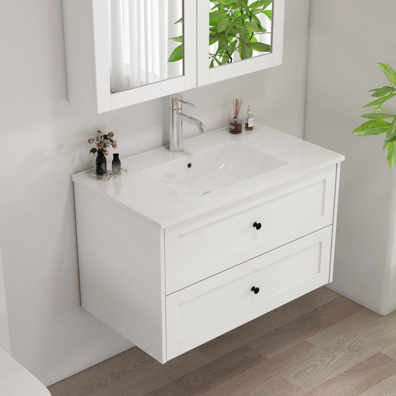 Masca lavoar Rotterdam cu chiuveta ceramica 80 cm latime - LunaHome.ro
